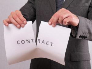 photo d'une rupture de contrat